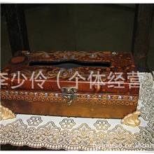 批发供应热销家居摆饰品木制工艺品欧式精美手工艺纸巾盒