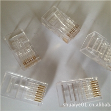 厂家直销RJ45六类网络水晶头镀金8P10C水晶头