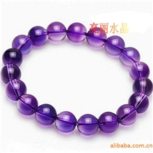 厂家直销精美巴西闪亮好运紫水晶手链10MM惊爆价