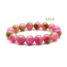 厂家直销AAA级西瓜玉髓手链情侣款润西瓜玉手链水晶手链圆珠