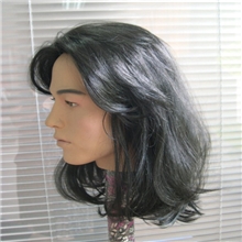 义乌厂家加工生产精致男士中长款假发款式多样效果逼真