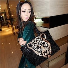 2013新款pu女包韩版潮亮片豹子头复古包单肩包女手提斜跨包包批发