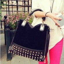 2013新款女包包批发韩版复古磨砂铆钉包潮女pu包个性手提单肩包