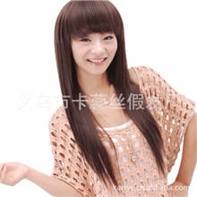 【卡瑞丝假发】高温丝假发齐刘海长直发批发时尚头套FZ507