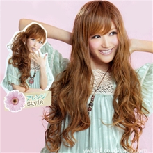 卡诺假发日韩高温丝非主流长卷斜刘海蓬松大波浪厂家现货批发088