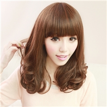 假发批发梨花头中长假发日韩淑女甜美风格齐刘海可爱女生