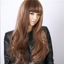 现货日系假发批发长卷发蓬松女生长发假发套高温丝材质
