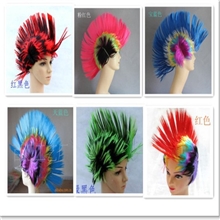 厂家直销舞会假发狂欢节日万圣节假发派对表演用品鸡冠发