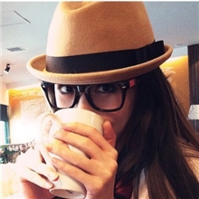 韩版秋冬天卷边大S羊毛呢昵礼帽呛口小辣椒男女士式英伦爵士帽子