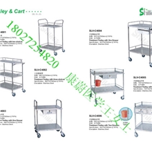 不锈钢器械车三层治疗车带抽屉治疗车三层弯扶手治疗车