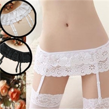 女式情趣内衣吊袜带长筒网袜开丝袜女士性感双层蕾丝套装诱惑睡衣