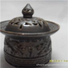 香缘道鎏金铁铀将军盖熏香炉