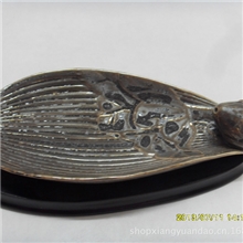 香缘道鎏金铁铀木座复古荷叶香插卧香炉