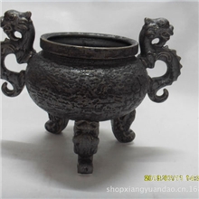 香缘道鎏金铁铀龙耳吉祥熏香炉