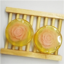 厂家直销OEM加工定制纯天然手工皂柠檬圆形皂中花精油皂50g