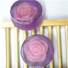 厂家批发oem加工定制定做薰衣草手工精油皂圆形皂中花精油皂50g