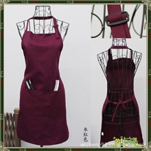 调式调节袢枣红色围裙7时尚工作围裙/广告围裙/定做围裙定做