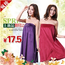 美容院专用浴裙浴袍超柔软浴衣浴服抹胸美容浴裙女款特价清仓