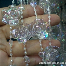 批发水晶珠帘水晶吊坠水晶灯饰塑料门帘亚克力材料珠珠帘装卖