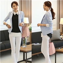 2013秋装新款女装韩版中长款修身小西装女休闲女士西服显瘦小外套