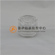 化妆品包装美容工具亚克力花银盖锥圆瓶珠光白30g分装批发促销