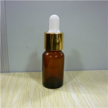 【精油瓶供应】15ML茶色精油瓶+金色铝圈+滴头滴管