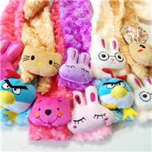 2013秋冬新款卡通动物头儿童围巾批发毛绒动物男女宝宝围巾围脖