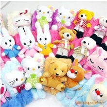 2013新款热销儿童卡通围巾批发加厚毛绒公仔围巾围脖/宝宝围巾