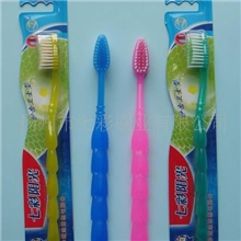 供应成人透明尼龙毛软毛防滑刷柄牙刷