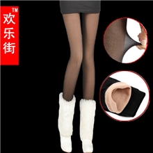 韩国女新款竹炭义乌双层拉绒假透肉拉毛时尚打底裤袜保暖批发纯色