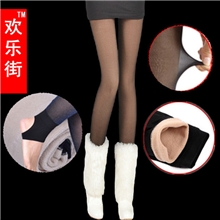 秋冬季新款无痕双层假透肉加档拉绒九分裤踩脚裤保暖靴裤批发商