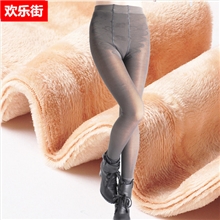 秋冬新款比基尼内无缝打底裤加厚不倒绒透肤踩脚裤假透肉保暖