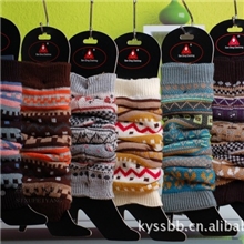 波西米亚堆堆袜套秋冬女韩式提花针织袜套腿套靴套袜套批发