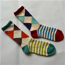 新品外贸原单彩点纱菱形格秋冬袜子工厂库存处理