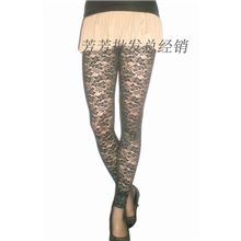 出口欧美整单大码全蕾丝弹力九分裤大码打底裤加大码服装