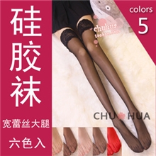 蕾丝花边长筒袜包芯丝高筒袜带防滑硅胶女性感袜子批发