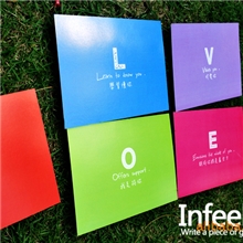 原创正品infeel.me我愿陪你从A到Z简约日式主题明信片组26枚入