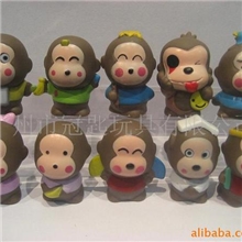 供应十款一代猴子卡通PVC公仔、广告促销礼品悠嘻猴动漫玩偶模型