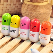 超可爱表情伸缩笔药丸笔批发卡通礼品圆珠笔韩国热卖创意文具