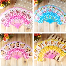 2013新款卡通蝴蝶结7折扇塑料扇子儿童卡通扇子小扇子批发