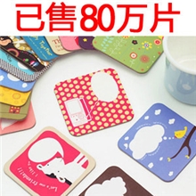 F495插画风格可爱卡通杯垫桌垫千奇百货批发