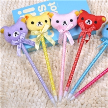 专业生产厂家可爱蝴蝶结卡通动物表情笔新奇特笔小熊圆珠笔