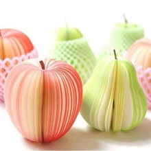 厂家批发大号韩国红苹果便签纸实木果柄便签纸10款水果便签本