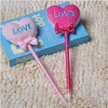 可爱扁形棒棒糖圆珠笔LOVE爱心笔