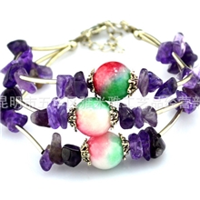 民族风饰品批发七彩玉苹果石手链批发