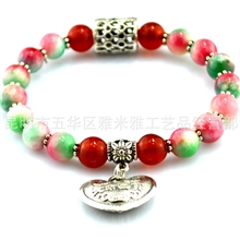 民族饰品加工时尚个性手链七彩玉手链