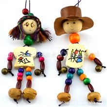 厂家直销木制工艺品新款热销情侣娃福娃