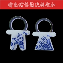 D中国风青花瓷情侣滴胶创意小人钥匙扣60多款花色供选深圳厂家批