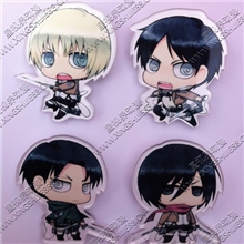 动漫徽章批发个性徽章进击的巨人Q版萌物一套4枚