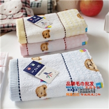 纯棉儿童毛巾卡通小熊毛巾金号童巾宝宝毛巾口水巾
